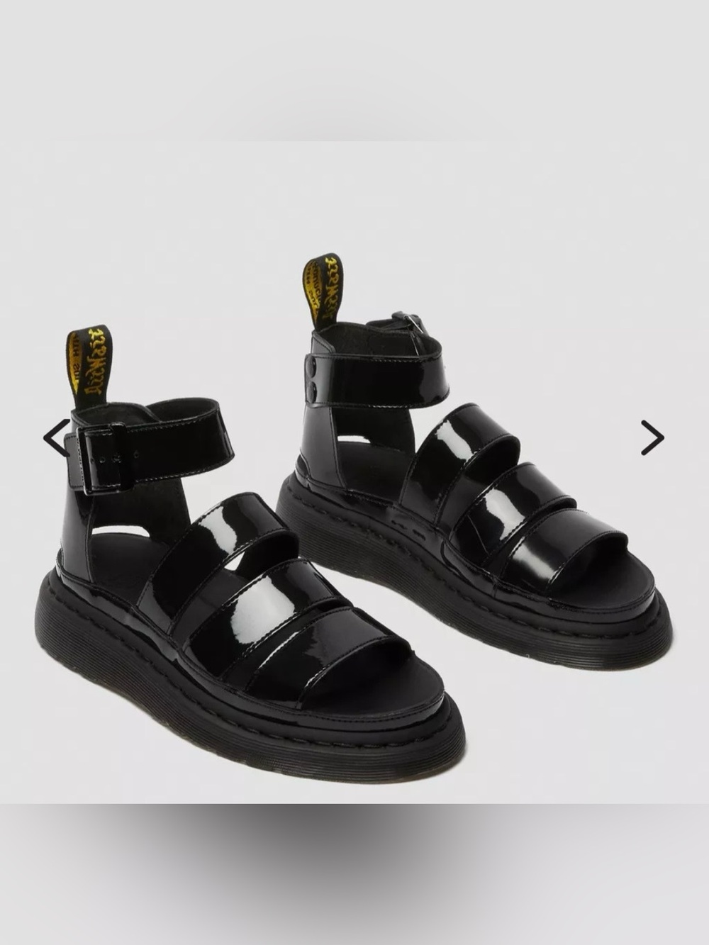 LIKE NEW Dr. Martens Clarissa II Patent Leather Strap Sandals Size 39